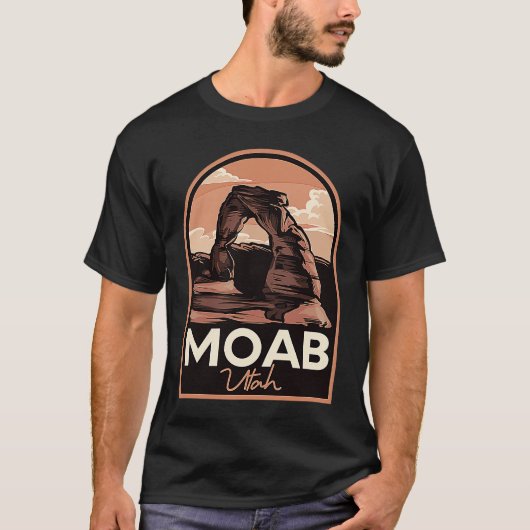 Moab Utah Arches Vintage Travel Tシャツ (正面)