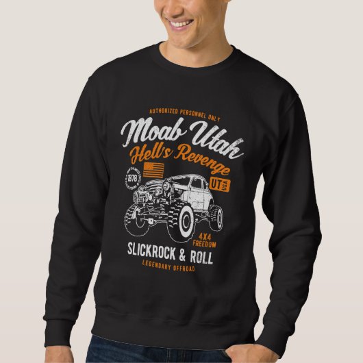 Moab Utah Hellsリベンジ4x4ヴィンテージ動揺してSty スウェットシャツ (正面)