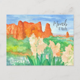 Moab Utah Red Rock Desert Flowersからの挨拶 ポストカード