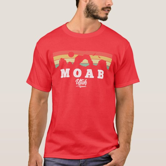 Moab Utah Vintage Sunset National Parks friend Tシャツ (正面)