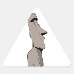 Moai (イースター島)の彫像 三角形シール