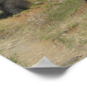 Moai at Rano Raraku, Easter Island ポスター (角)