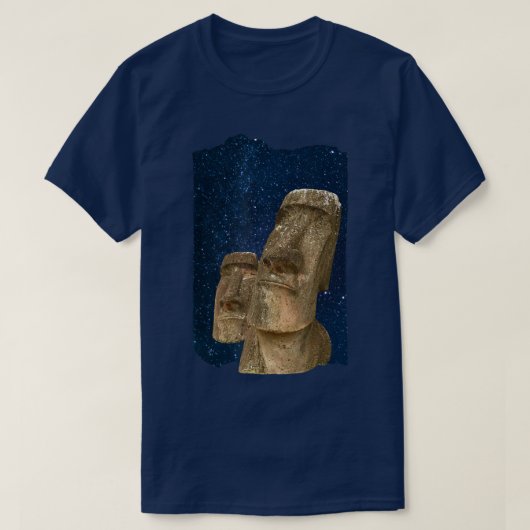 Moai Statue Easter Island At Night Easter Island T Tシャツ (デザイン正面)