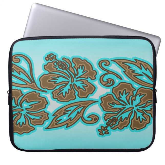 Moanaのハイビスカスのハワイのネオプレンのウェットスーツ ラップトップスリーブ (正面)