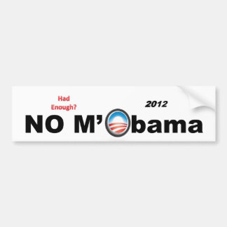 M'Obama 2012のバンパーステッカー無し バンパーステッカー