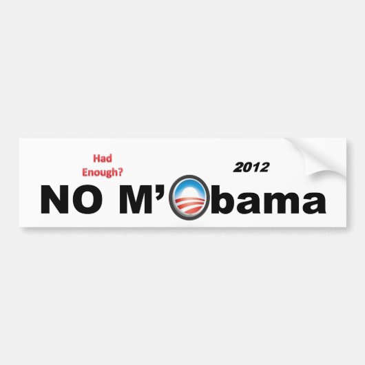 M'Obama 2012のバンパーステッカー無し バンパーステッカー (正面)
