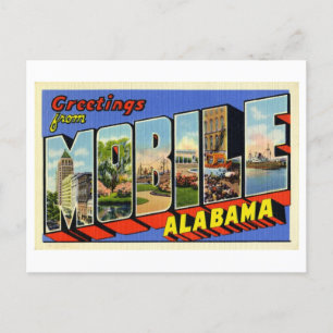 Mobile, Alabamaからのヴィンテージの挨拶 ポストカード