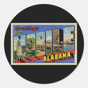 Mobile Alabamaからの挨拶 ラウンドシール