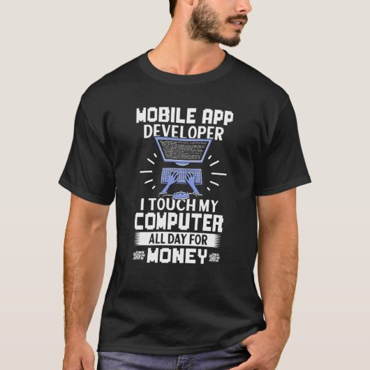 Mobile App Developer ITouchマイコンピュータ終日 Tシャツ (正面)