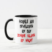 Mobile App Developer Zombie Slayerのジョーク マグカップ (左)