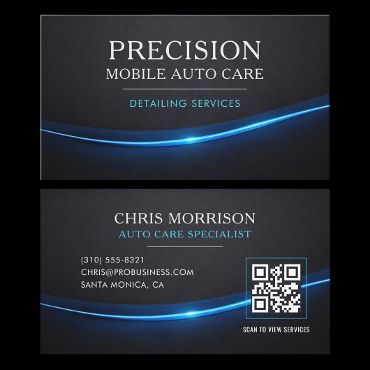 Mobile Auto Care QR Code Professional 名刺