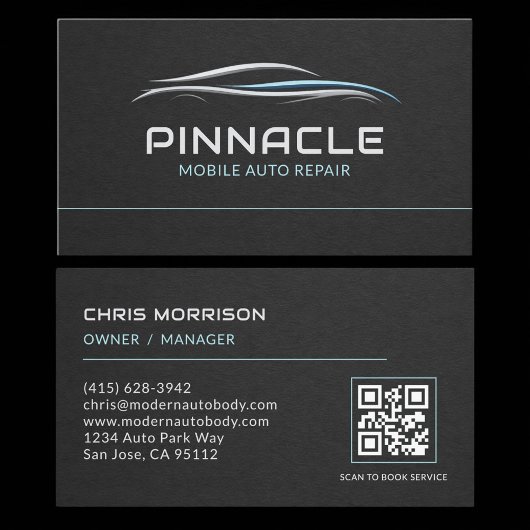 Mobile Auto Repair QR Code Professional 名刺