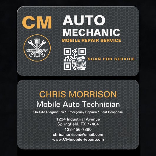 Mobile Automotive Technician QR Code 名刺