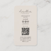 Mobile Barber Barbershop Sand Script Minimal 名刺 (裏面)