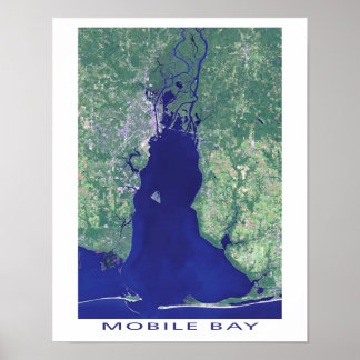 Mobile Bay Alabama衛星画像 ポスター