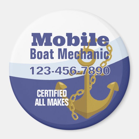 Mobile Boat Mechanic マグネット (正面)