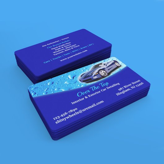 Mobile Car Detailing Business Card Template 名刺