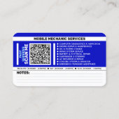MOBILE CAR MECHANIC & AUTO REPAIR | 編集可能なプロ 名刺 (裏面)