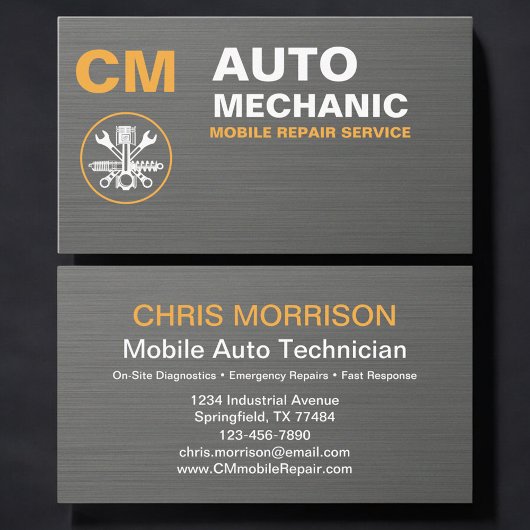 Mobile Car Repair & Auto Technician Service 名刺