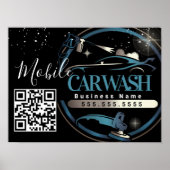 Mobile Car Wash Detail - Business Logo QR Code  ポスター (正面)