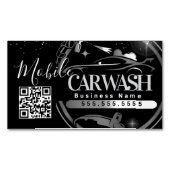 Mobile Car Wash Detail - Business Logo QR Code B マグネット名刺 (正面)