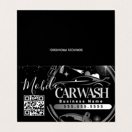Mobile Car Wash Detail - Business Logo QR Code B 名刺 (外部フラット)