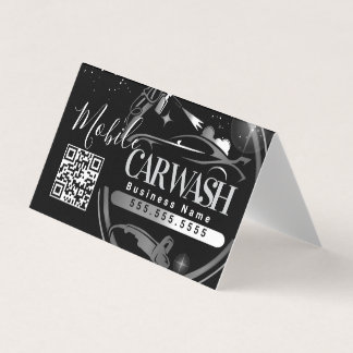 Mobile Car Wash Detail - Business Logo QR Code B 名刺