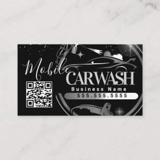 Mobile Car Wash Detail - Business Logo QR Code B 名刺