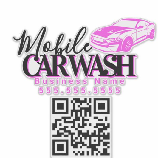 Mobile Car Wash Detail Business QR Code シール (正面)