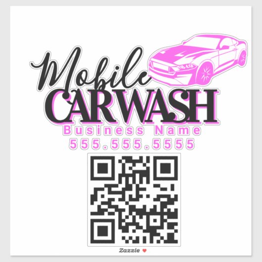 Mobile Car Wash Detail Business QR Code シール (シート)