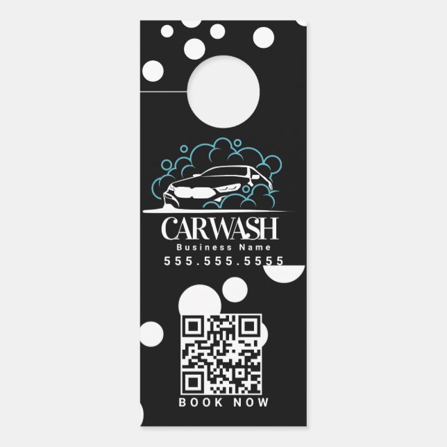 Mobile Car Wash Detailing C Door Hanger  ドアノブサイン (正面)