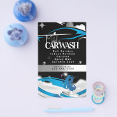 Mobile Car Wash Detailing Logo Blue チラシ (シングル)