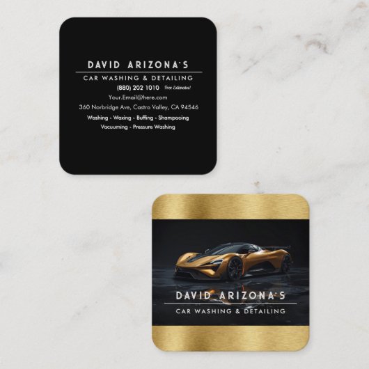 Mobile Car Washing and auto detailing  スクエア名刺 (正面/裏面)