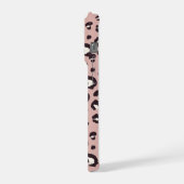 Mobile case pink animal print iPhoneケース (左側面)