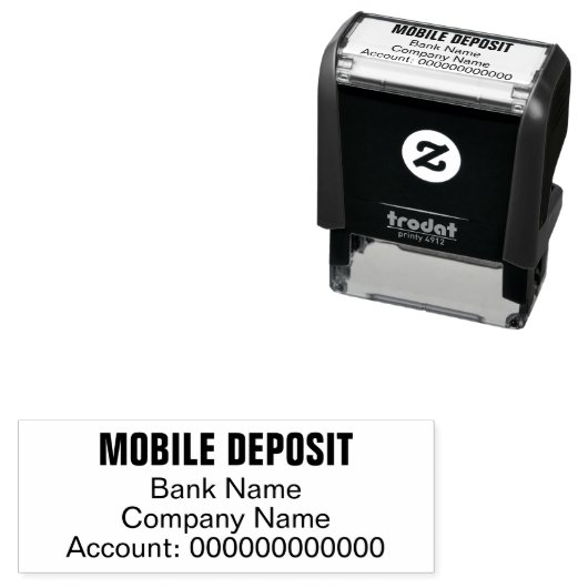 Mobile Deposit Bank Business Names口座番号 セルフインキングスタンプ (インサイチュ)