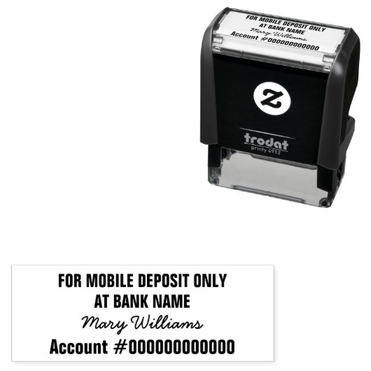 Mobile Deposit Bank Name Account No. Signature セルフインキングスタンプ (インサイチュ)