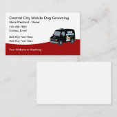 Mobile Dog Grooming Modern Business Cards 名刺 (正面/裏面)