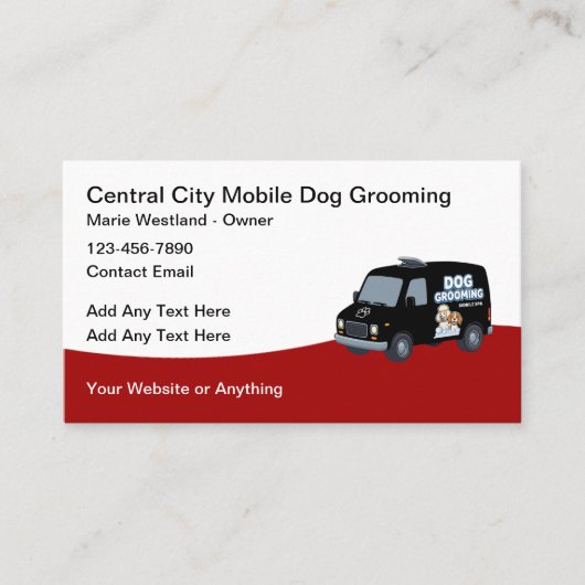 Mobile Dog Grooming Modern Business Cards 名刺 (正面)