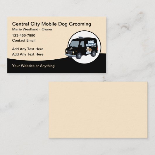 Mobile Dog Grooming Services Groomer 名刺 (正面/裏面)