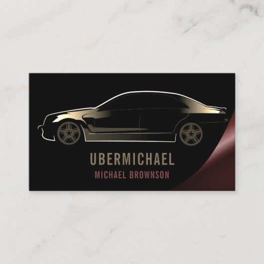 Mobile Driver Metallic Car Black gold Auto 名刺 (正面)