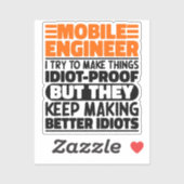 Mobile Engineer I Try To Make Thingsおもしろい諺 シール (シート)