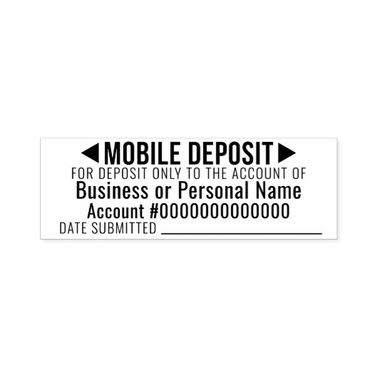 Mobile For Deposit Only Basic Office - Date Area セルフインキングスタンプ (デザイン)
