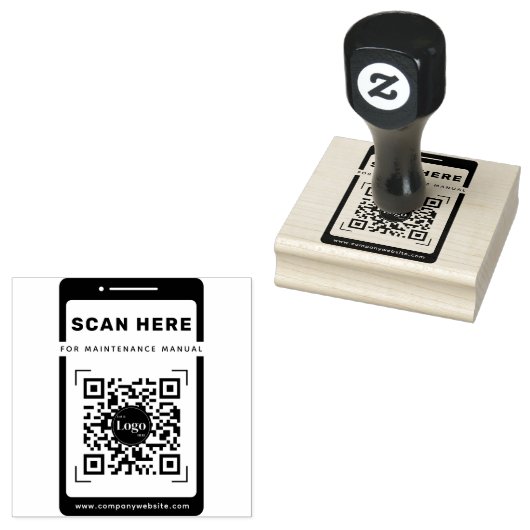 Mobile Icon Qr Code Scan Me Maintenance Manual ラバースタンプ (押印)