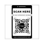Mobile Icon Qr Code Scan Me Maintenance Manual ラバースタンプ (インプリント)