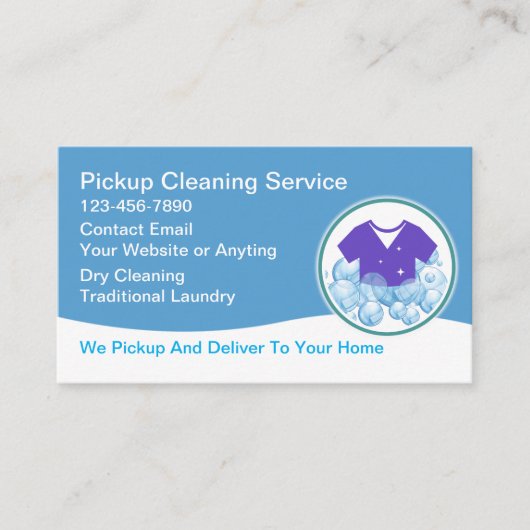Mobile Laundry Pickup Service Business Cards 名刺 (正面)