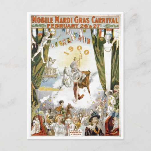 Mobile Mardi Gras1900ポスター ポストカード (正面)