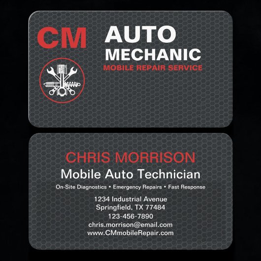 Mobile Mechanic Auto Repair Services 名刺