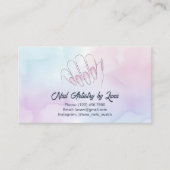 Mobile Nail Technician Custom QR 名刺 (正面)