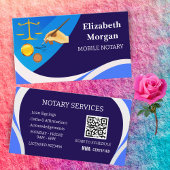 Mobile Notary Business Cards-Modern Legal QR Code 名刺