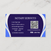 Mobile Notary Business Cards-Modern Legal QR Code 名刺 (裏面)